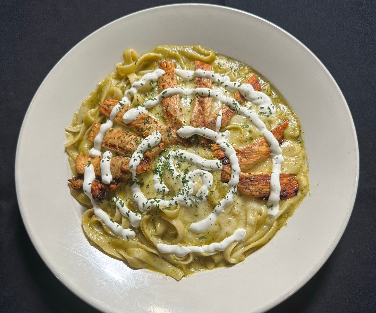 Green tomato fettuccine.