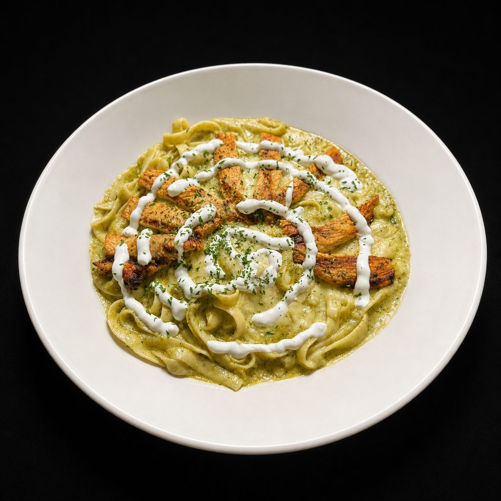 Green tomato fettuccine.